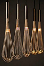 oh, lighted whisks, i love this!!!!!!!! could look cheesy though, in a very minimalistic and very clean kitchen above an island, it would be lovely: 