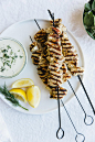Grilled Chicken Souvlaki with Dairy Free Tzatziki | Downsiftology