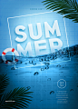 夏季海边沙滩海浪海报PSD素材_平面素材_乐分享-设计共享素材平台 www.lfx20.com