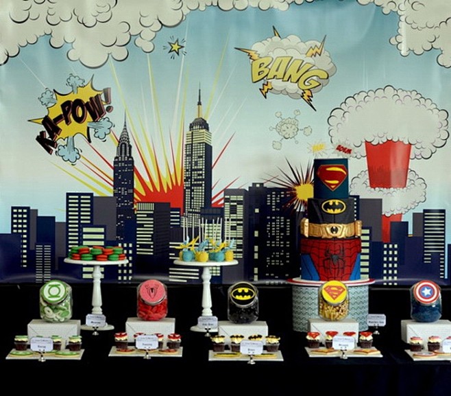 超级英雄主题的甜品桌 - 超级英雄主题的...