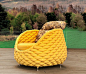 Rapunzel Chair and Pouf Collection by Kenneth Cobonpue