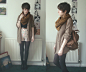 Shorts, Asos Snood, Olive Clothing Cardigan, Primark Backpack - Another Moon - Ashleigh F.