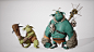 Ogres, Jacob Reuling : Game-ready character assets I based off of this concept art:
http://www.dannybeck.com/img/art/characters/Characters_011.jpg  
from Danny Beck: 
http://www.dannybeck.com/