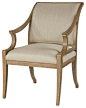 Isabelle Pavilion Regency Style Natural Linen Dining Arm Chair traditional dining chairs and benches