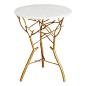 Cyan - Langley Table - If money really did grow on trees, would the branches be made of gold? The branch-like legs of this stylish accent table are made of metal in a gold finish that adds a modern and earthy touch beside your favorite chair.