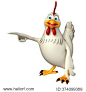 3d rendered illustration of pointing  Hen cartoon character  