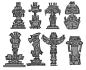 Mayan Totem, Elena Golubeva : Concept of Mayan Totem that I made as test work for GameGarden Team.