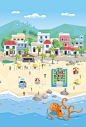 Tropical Party : I was comissioned by the agency Leo Burnett to work on their summer campaign for Tropical beer. The project consisted in illustrating a promotional microsite of a big party taking place on a beach in the city of Las Palmas.---------------