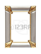 Gold-silver metal frame isolated on white background