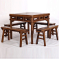 中式家具鸡翅木餐桌方桌明清古典正方形餐桌红木小四方饭桌八仙桌