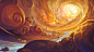 #插画# #艺术# clouds Sun dragons fantasy art artwork hero skies  / 1920x1080 Wallpaper