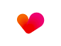 Colorful heart beat pulsating dating website logo design symbol by alex tass