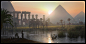 Dusk on the Nile Valley, Raphael Lacoste : Artwork created to set Artistic direction of the Nile Delta Biome on Assassin's Creed Origins.
I did a couple of benchmark illustrations I will be happy to share this Fall ;)
hope you like the game when it's out 