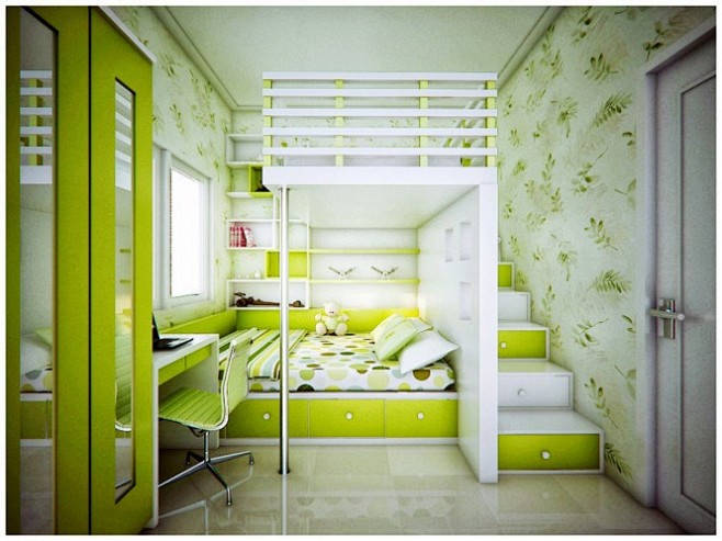 绿色风格的儿童房设计