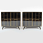 Pair of 1970's Italian Black Glass Cabinets - Furniture  – Valerie Wade: