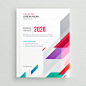 creative geometric vibrant brochure template Free Vector
