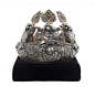 An Inset Silver Tibetan or Nepalese Oracle Crown, Width
