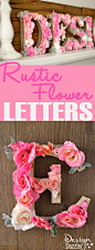 DIY: Rustic Letters With Flowers: