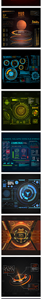 未来科幻UI界面酷炫HUD元素ai矢量设计素材科技导航数据界面星球-淘宝网