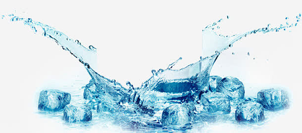 飞溅的水滴冰块蓝色水滴冰块-觅元素51y...