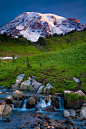 Mount Rainier and Edith Creek, Washington #美景# #摄影师# #摄影比赛#