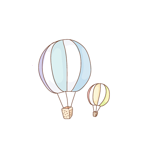 热气球手绘插画png (2)