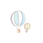 热气球手绘插画png (2)