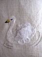 Embroidered swan