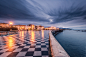 General 1920x1281 cityscape architecture town square Europe Italy Livorno terraces checkered old building evening long exposure