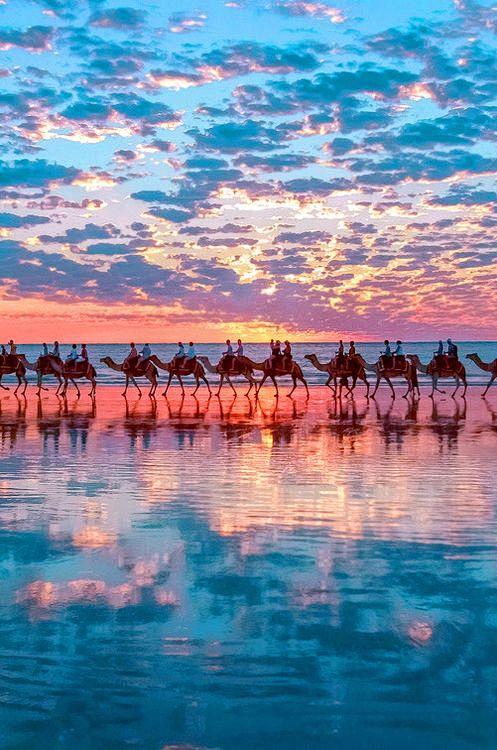 澳大利亚凯布尔海滩，日落