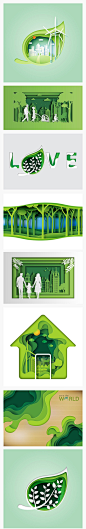 1G+98款地球绿色环保节能生态生活风景3D剪纸扁平插画AIr矢量设计素材 _雕刻文件_T2020424 