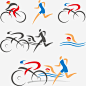 运动图标高清素材 游泳 矢量素材 线条 跑步 骑自行车 免抠png 设计图片 免费下载