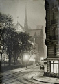 A winter night in Paris, c.1940s.