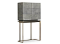 Parchment paper bar cabinet KIR by BAXTER | design Roberto Lazzeroni