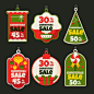 Flat christmas sale tag collection