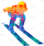 滑雪运动,白色,人,男人,冬天,迅速,跳,休闲
