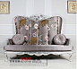 新古典时尚奢华沙发布艺实木雕花双人沙发美式法式卡座沙发可定制-淘宝网