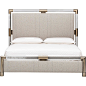 Pierre King Bed, Kirkland Cloud : The Pierre Bed is a one-of-a-kind showstopper that will transform your bedroom from okay to oh my. The combination of acrylic, metal and fabric combine beautifully to create this truly unique bed.