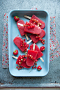 Watermelon, Strawberry and Red Currant Popsicles