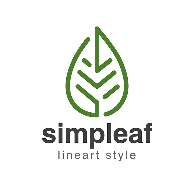线性树叶标志图标矢量logo素材