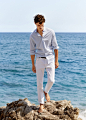 A summer vision, Luc Defont-Saviard embraces timeless style by Mango.