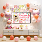 电视投屏装饰宝宝周岁生日背景墙布置男女孩儿童气球派对场景装扮