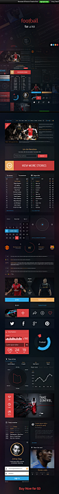 Football - Flat UI kit (PSD file) on Behance
