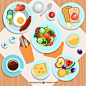 各类食物美食 手绘风格插图插画 平面菜单设计素材 AI PSD矢量-淘宝网