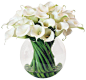 Calla Lily In Glass Flower Arrangement traditional-artificial-flowers