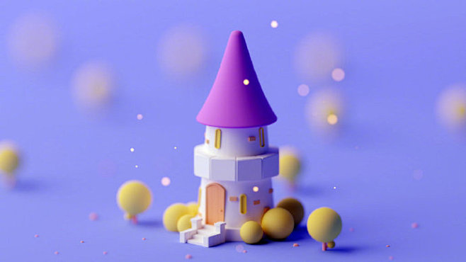 #灵感的诞生# 一组梦幻可爱的3d小房子...