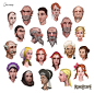 Faces of RS, Neil Richards : Various stylised faces of RuneScape characters.