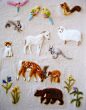 Japanese wool felt embroidery