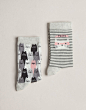 Pack of cat print socks Oysho