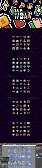 精美像素风马赛克游戏道具图标icon矢量设计素材EPS-淘宝网